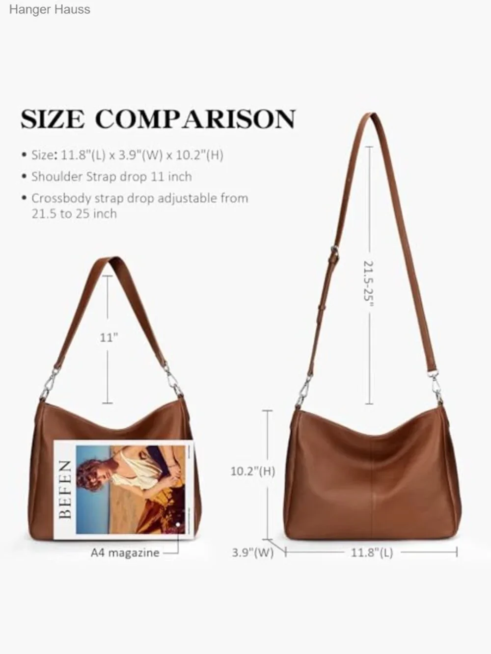 Genuine Leather Hobo Bag Crossbody Shoulder Purse Handbag